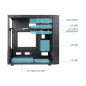 Tooq Micro-ATX/Mini-ITX Mini Tower Case - Supported 3.5", 2.5" Drive - USB3.0, 2.0, Card Reader - 120mm Fan Included